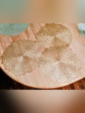 Mainstays Gold Round Floral Lace Placemats - Set of 3